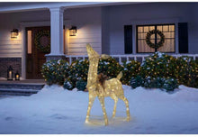 Load image into Gallery viewer, Home Accents Holiday 4 ft Warm White 80-Light LED White Deer with Gold Bow