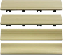 Load image into Gallery viewer, NewTechWood US-QD-SF-ZX-SD 1/6 x 1 ft. Quick Composite Deck Tile Straight Trim in Sahara Sand (4-Pieces/Box)