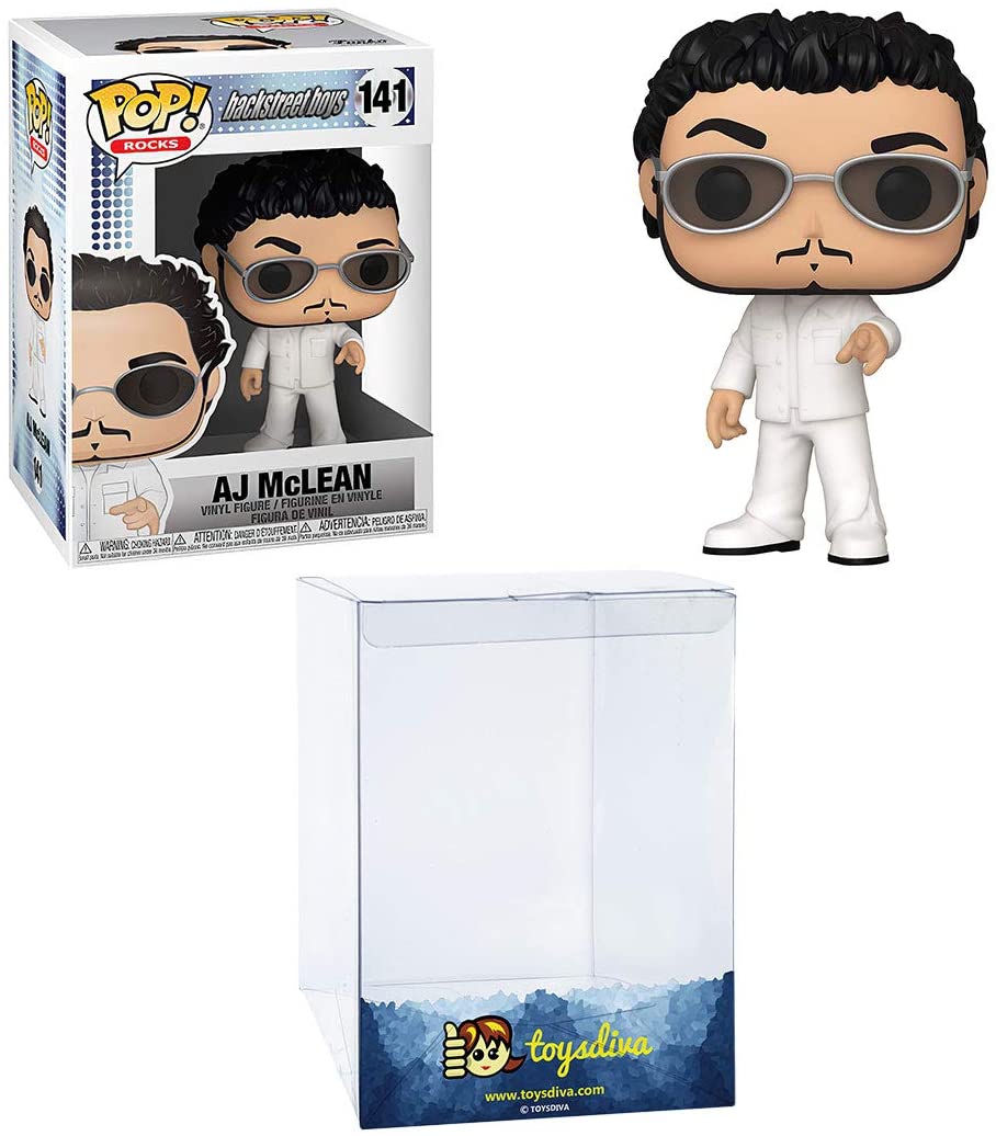 AJ McLe a n: Funk o Pop! Rocks Vinyl Figure Bundle with 1 Compatible 'ToysDiva' Graphic Protector (141 - 40113 - B)