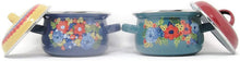 Load image into Gallery viewer, Pioneer Woman Dazzling Dahlia 2-pack MINI Dutch Oven Pans with Lids