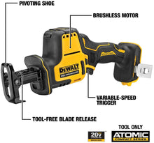 Load image into Gallery viewer, DEWALT ATOMIC 20V MAX Reciprocating Saw, One-Handed, Cordless, Tool Only (DCS369B)