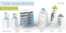 Load image into Gallery viewer, Kiinde Twist Universal Direct-Pump Feeding System and Warmer Gift Set for Breastmilk Collection, Freezing, Heating and Feeding, Free Foodi Starter Kit Included, New Mom Gift