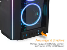Load image into Gallery viewer, GAMDIAS RGB Gaming Mid-Tower Case Four-Sided Tempered Glass Four LED Strip Switchable IO Port with Three RGB Fans Cases TALOS P1