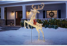 Load image into Gallery viewer, Home Accents Holiday 84 in. Warm White 240-Light LED White Jumping Deer