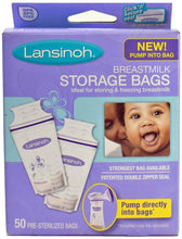 Load image into Gallery viewer, LANSINOH BREASTMILK STRGE BAGS 50 CT (3 pack)