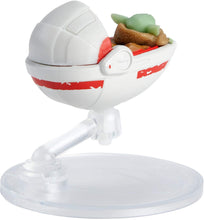 Load image into Gallery viewer, Hot Wheels Star Wars The Child Hover Pram Inspired by “The Mandalorian” with Flight Stand for Display, for Kids of All Ages