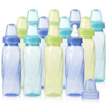 Load image into Gallery viewer, Evenflo Feeding Classic Twist Tinted Bottles, Green/Blue/Orange, 8 Ounce (Pack of 12)