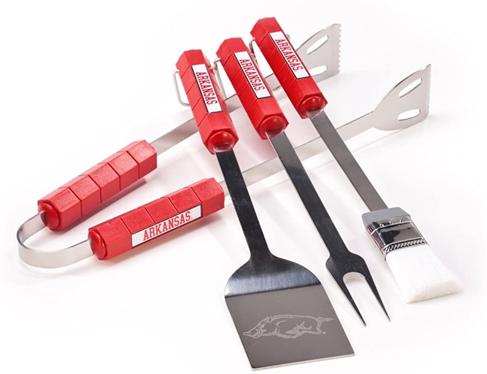 BSI Products NCAA Arkansas Razorbacks 4-Piece Grill Tool Set