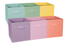 Load image into Gallery viewer, Sorbus Foldable Storage Cube Basket Bin - Great for Nursery, Playroom, Closet, Home Organization ( Pastel Multi-Color, 6 Pack)