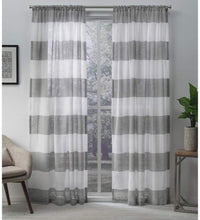 Load image into Gallery viewer, Exclusive Home Curtains Darma Sheer Linen Rod Pocket Curtain Panel Pair