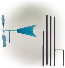 Load image into Gallery viewer, Alpine Corporation KIY102BL Metal Windmill Stake-Kinetic Spinner Outdoor Yard Art Decor, 52-Inch Tall, Blue