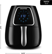 Load image into Gallery viewer, Gourmia GAF318 4 Qt Digital Air Fryer - Oil-Free Healthy Cooking - 7 One Touch Preset Modes - Removable, Dishwasher-Safe Tray - Free Recipe Book Included
