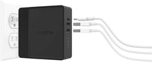 Load image into Gallery viewer, powerstation hub - Portable Battery hub with Foldable AC Power prongs - Compatible with Qi-Enabled Devices, Smartphones, Tablets, and Other USB Devices - Black