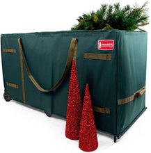 Load image into Gallery viewer, [Giant Rolling Tree Storage] - 15 Foot Christmas Tree Storage Bag | Heavy Duty Frame with Wheels to Fit Artificial Trees up to 15 Feet Tall | Separated Net Storage Area | Greenskeeper by Tree Keeper