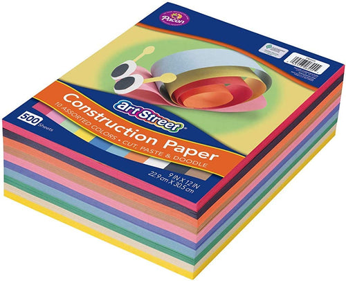 Art Street Lightweight Construction Paper, 10 Assorted Colors, 9