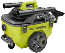 Load image into Gallery viewer, Ryobi 18-Volt ONE+ 6 Gal. Cordless Wet/Dry Vacuum (Bare-Tool) with Hose, Crevice Tool, Floor Nozzle and Extension Wand