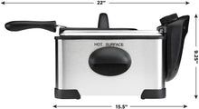 Load image into Gallery viewer, Chefman Deep Fryer with Basket Strainer Perfect for Chicken, Shrimp, French Fries and More, Removable Oil Container and Rotary Knob for Adjusting the Temperature, Stainless Steel