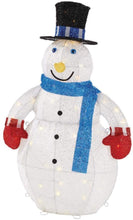 Load image into Gallery viewer, Home Accents Holiday 3 ft. Yuletide Lane LED Light Up Outdoor Tinsel Snowman