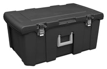 Load image into Gallery viewer, Sterilite 18429001 Footlocker, Black w/ Titanium Handle &amp; Galvanized Steel Latches, 1-Pack
