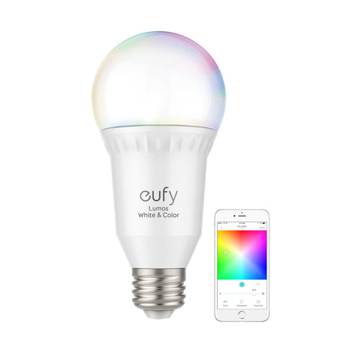 eufy Lumos Smart Bulb By Anker- White & Color, Tunable White, Multiple Colors, 9W, Works With Amazon Alexa & Google Assistant, No Hub Required, Wi-Fi, 60W Equivalent, Dimmable LED Light Bulb, A19, E26