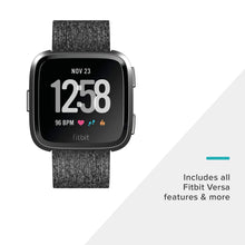 Load image into Gallery viewer, Fitbit Versa Special Edition Smart Watch, Charcoal Woven, One Size (S &amp; L Bands Included)