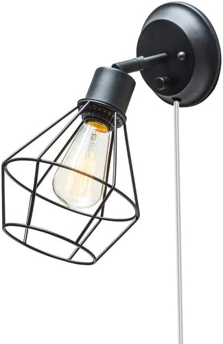 Globe Verdun 1 Matte Black Wall Sconce