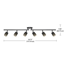 Load image into Gallery viewer, Globe Electric Bar, Finish, Champagne Glass Shades, 6X GU10 50W Bulbs Included, 59086 Kearney 6 Foldable Track Lighting, Oil Rubbed Bronze