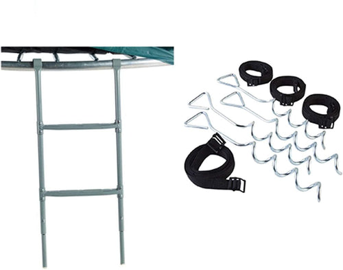 JumpKing Two Step Trampoline 38 inch to 45 inch Ladder and Anchor Tie Down Kit