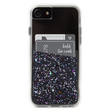 Load image into Gallery viewer, Case-Mate - Stick On Credit Card Wallet - POCKETS - Ultra-slim Card Holder - Universal fit - Apple – iPhone – Samsung – Galaxy - and more –  Black Iridescent Glitter