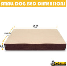 Load image into Gallery viewer, KOPEKS Rectangular Orthopedic Memory Foam Dog Bed - Includes Waterproof Inner Protector &amp; Removable Cover