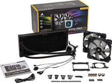 Load image into Gallery viewer, CORSAIR HYDRO Series H115i PRO RGB AIO Liquid CPU Cooler,280mm, Dual ML140 PWM Fans, Intel 115x/2066, AMD AM4