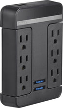Load image into Gallery viewer, Rocketfish 6-Outlet/2-USB Swivel Wall Tap Surge Protector Black