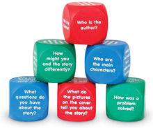 Load image into Gallery viewer, Learning Resources Reading Comprehension Cubes, 6 Colored Foam Cubes, Ages 6+, Multi-color