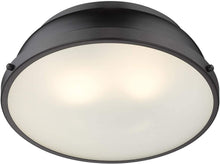 Load image into Gallery viewer, Golden Lighting 3602-14 BLK Duncan Flush Mount, Matte Black with Matte Black Shade