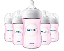 Load image into Gallery viewer, Philips Avent Natural Baby Bottle, Pink, 9oz, 5pk, SCF013/58