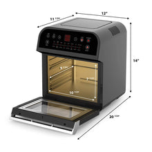 Load image into Gallery viewer, GoWISE USA 12.7-Quart Electric Air Fryer Oven w/Rotisserie and Dehydrator + Accessory Set and 50 Recipes (Black (Deluxe))