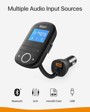 Load image into Gallery viewer, Anker Roav SmartCharge F3 Wireless Bluetooth 4.2 FM Transmitter for Car, Audio Adapter and Reciever Car Kit, 1.44 Inch Display, Dedicated App, Quick Charge 3.0, AUX Output, microSD Card Slot