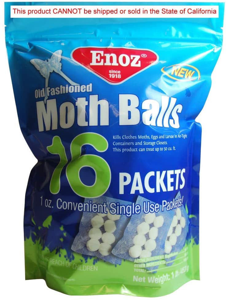 Enoz Old Fashioned Moth Ball Packets Resealable Bag - 16 ct