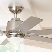 Load image into Gallery viewer, Kensgrove 54 in. Integrated LED Indoor Brushed Nickel Ceiling Fan with Light Kit works with Google Assistant and Alexa