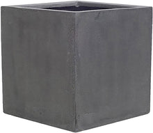 Load image into Gallery viewer, Pottery Pots Elegant Fiberstone Cube Planter Grey Pot - 12"x12"x12"