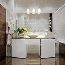 Load image into Gallery viewer, Globe Electric Light Exclusive Vanity Light, Satin Nickel Finish, Alabaster Glass Shades