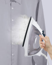 Load image into Gallery viewer, Proctor Silex Iron &amp; Vertical Steamer for Clothes with Nonstick Soleplate, 1200 Watts, Adjustable Spray and Blast Steam Settings, Auto Shutoff, White and Grey (17150Y)