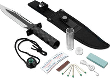Load image into Gallery viewer, Whetstone Cutlery The Vermillion Survival Knife and Kit with Sheath Knife, Black (25-87612)