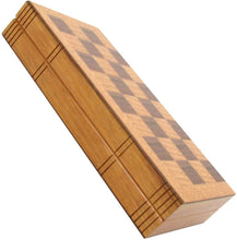 Load image into Gallery viewer, Hey! Play! Wooden Book-Style Chess Board with Staunton Chessmen, Brown