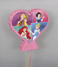 Load image into Gallery viewer, Heart-Shaped Disney Princess Pinata, Pull String