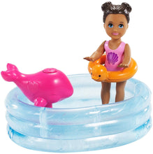 Load image into Gallery viewer, Barbie Skipper Babysitters Inc. Dolls &amp; Playset with Babysitting Skipper Doll, Toddler Small Doll with Color-Change Swimsuit, Kiddie Pool, Whale Squirt Toy &amp; Accessories for Kids 3 to 7 Years Old