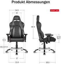Load image into Gallery viewer, AKRacing Masters Series Premium Gaming Chair with High Backrest, Recliner, Swivel, Tilt, 4D Armrests, Rocker and Seat Height Adjustment Mechanisms with 5/10 warranty