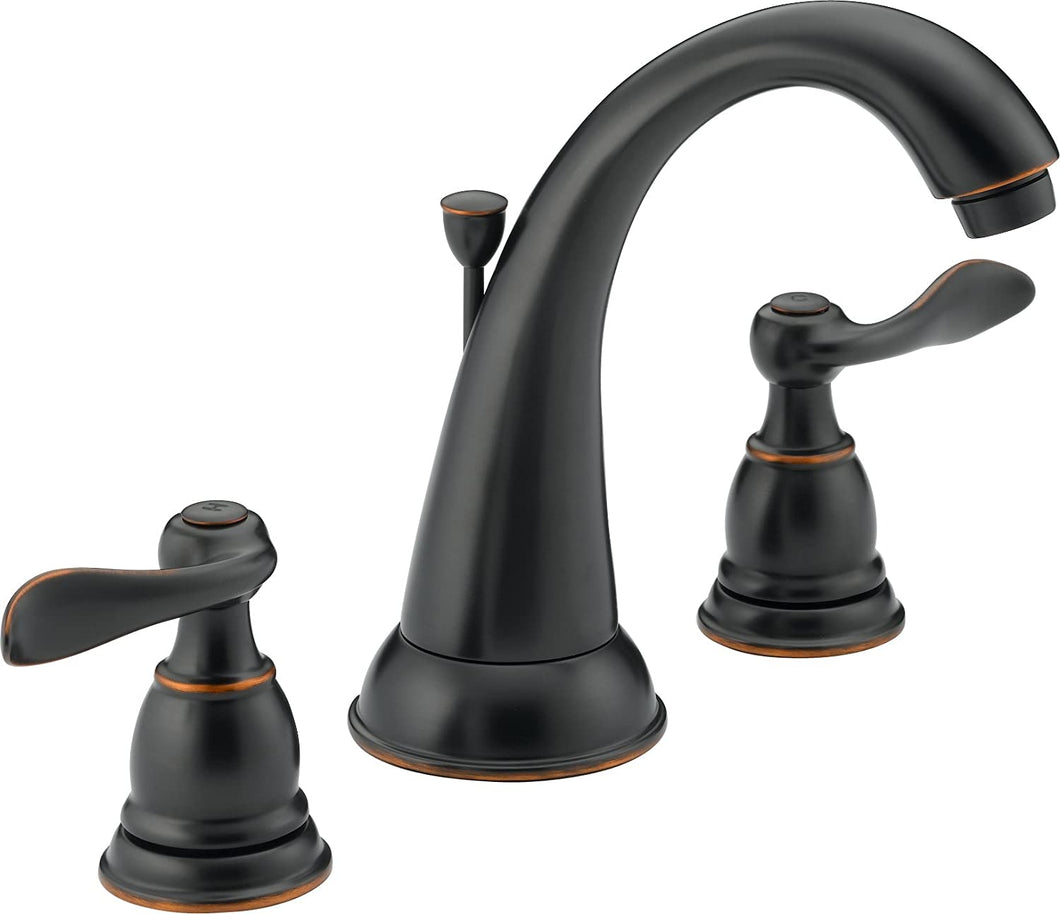 Delta Faucet Windemere 2-Handle Widespread Bathroom Faucet with Metal Drain Assembly