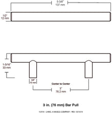 Load image into Gallery viewer, Franklin Brass BAR076Z-CZ-B Bar 3 Inch Cabinet Pull