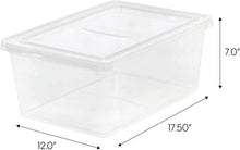 Load image into Gallery viewer, Mainstay 17 QT Plastic Sweater Storage Box, Clear, 6 Pack (1 Pack)